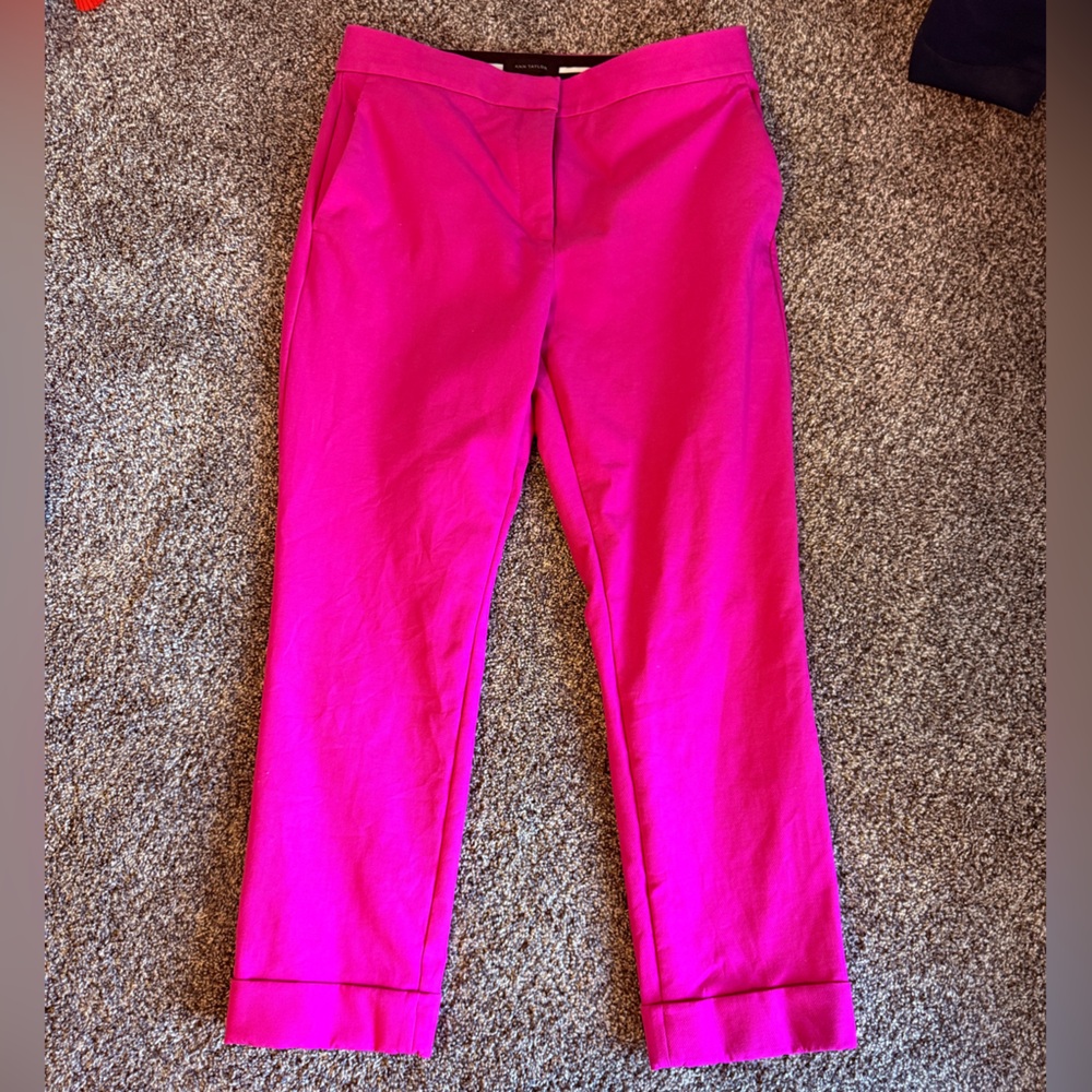 Ann Taylor Hot Pink Cropped Dress Pants